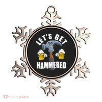 Funny Lets Get Hammered Drunk Hammer Beer Lover Ornament thumb 0