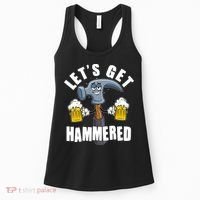 Funny Lets Get Hammered Drunk Hammer Beer Lover Women's Tank Top thumb 0