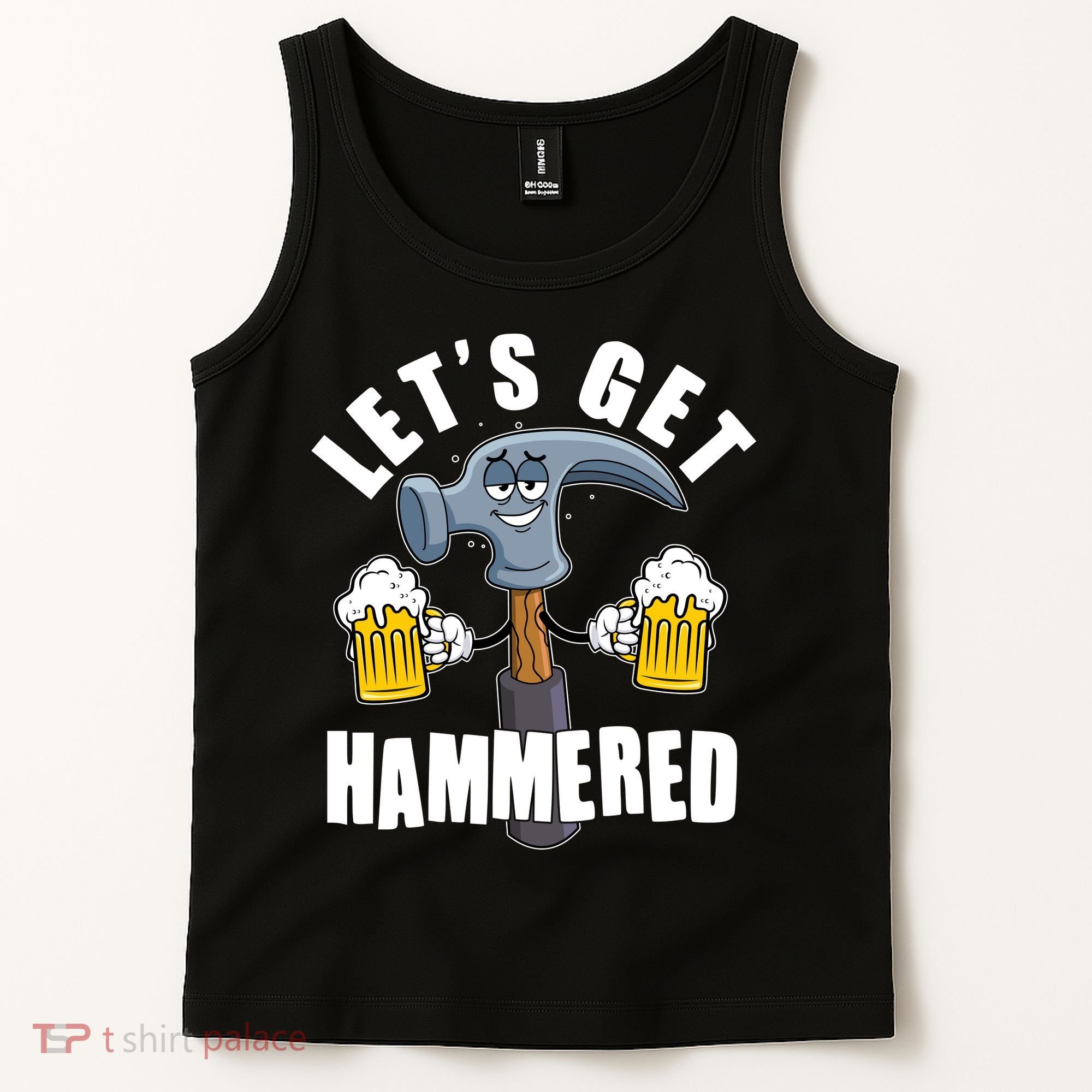 Funny Lets Get Hammered Drunk Hammer Beer Lover Tank Top
