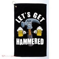 Funny Lets Get Hammered Drunk Hammer Beer Lover Golf Towel thumb 0