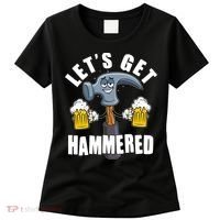 Funny Lets Get Hammered Drunk Hammer Beer Lover Women's T-Shirt thumb 0