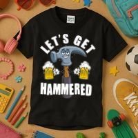 Funny Lets Get Hammered Drunk Hammer Beer Lover Kids T-Shirt thumb 3
