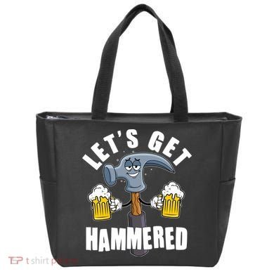 Funny Lets Get Hammered Drunk Hammer Beer Lover Tote Bag