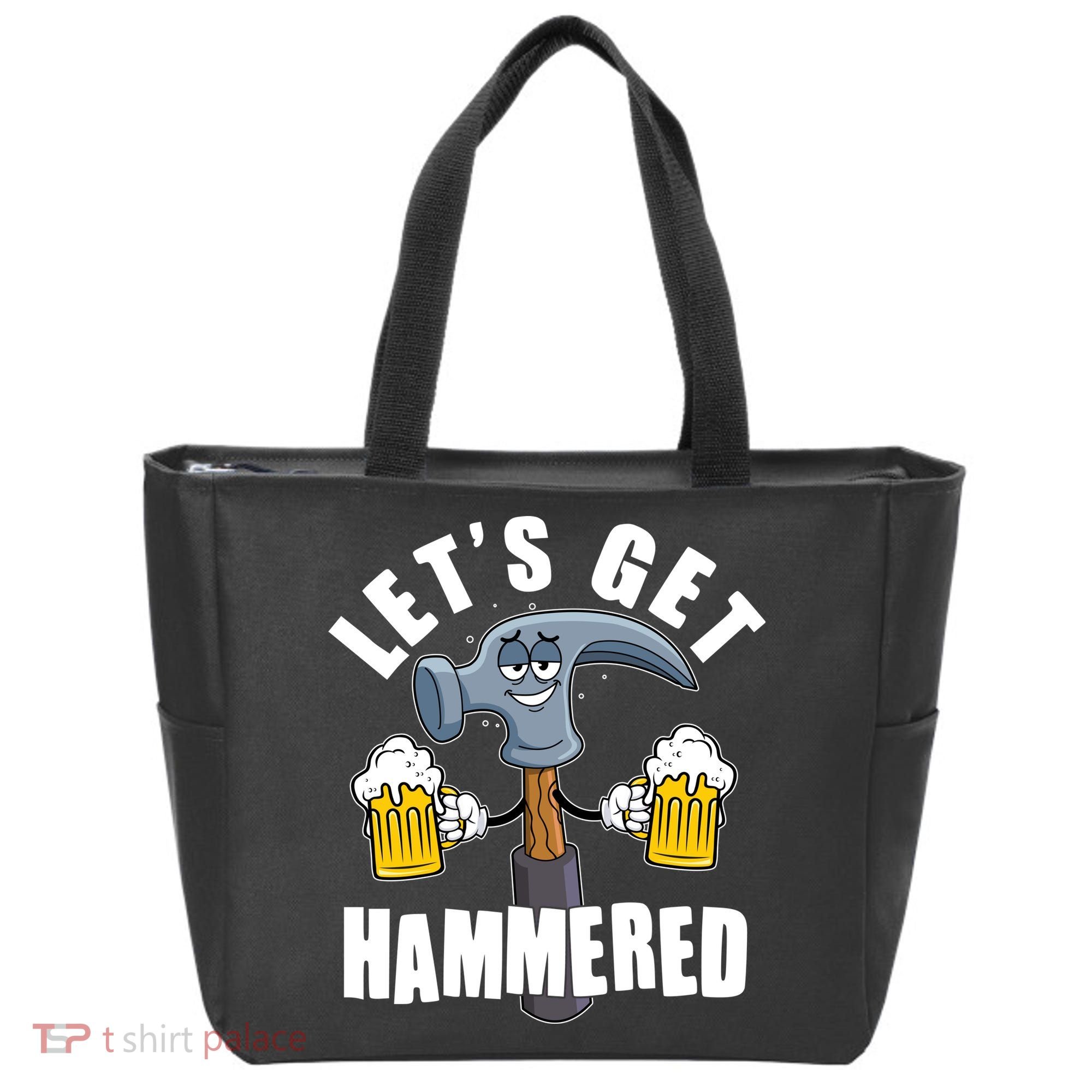 Funny Lets Get Hammered Drunk Hammer Beer Lover Tote Bag