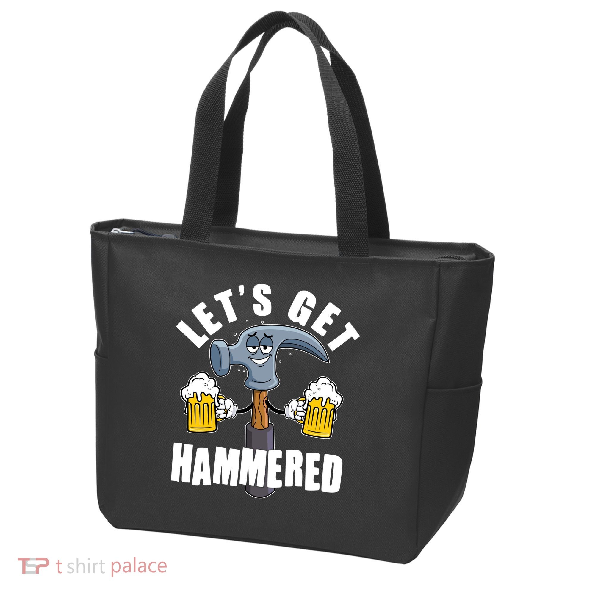 Funny Lets Get Hammered Drunk Hammer Beer Lover Tote Bag