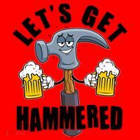 Funny Lets Get Hammered Drunk Hammer Beer Lover Santa Hat thumb 1