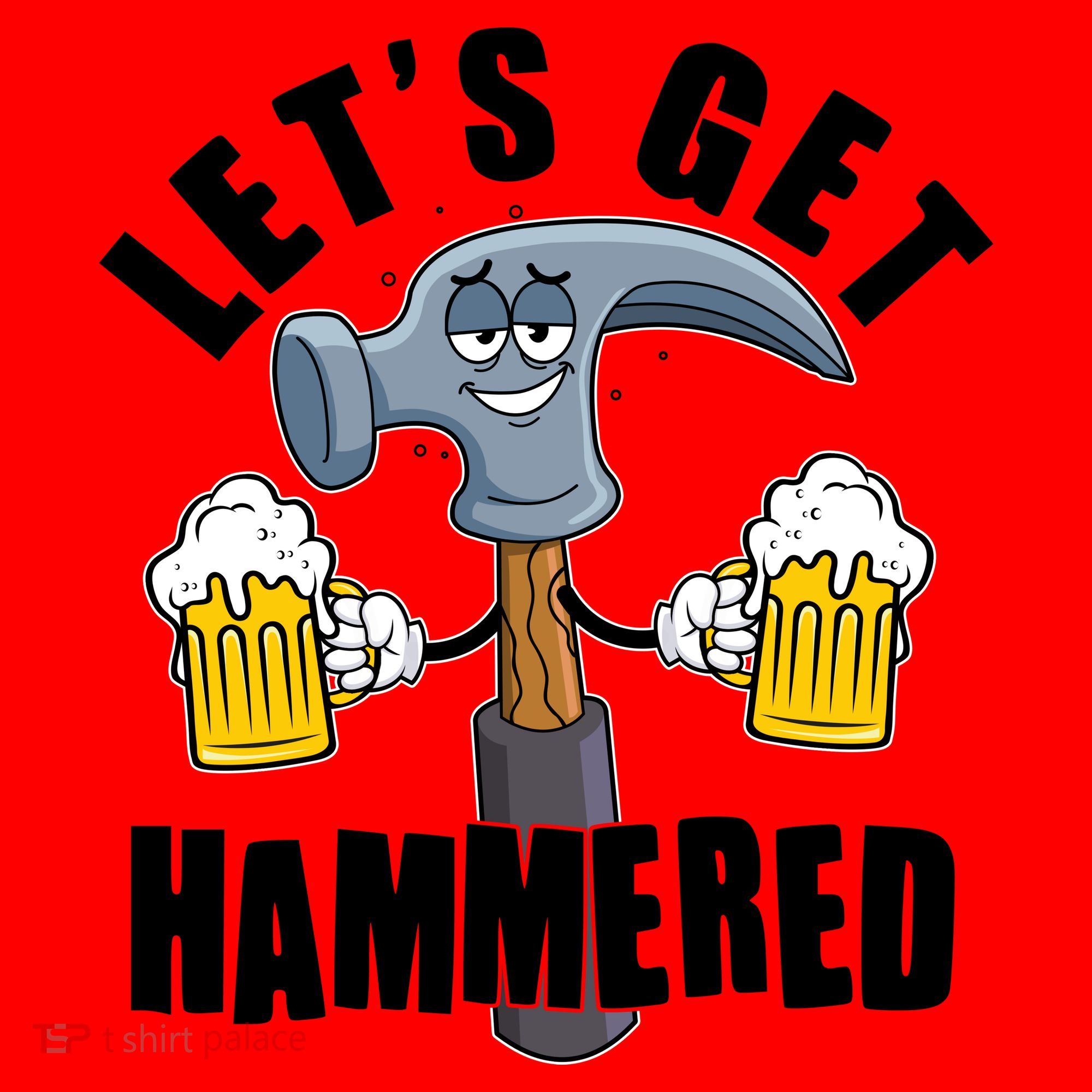 Funny Lets Get Hammered Drunk Hammer Beer Lover Santa Hat