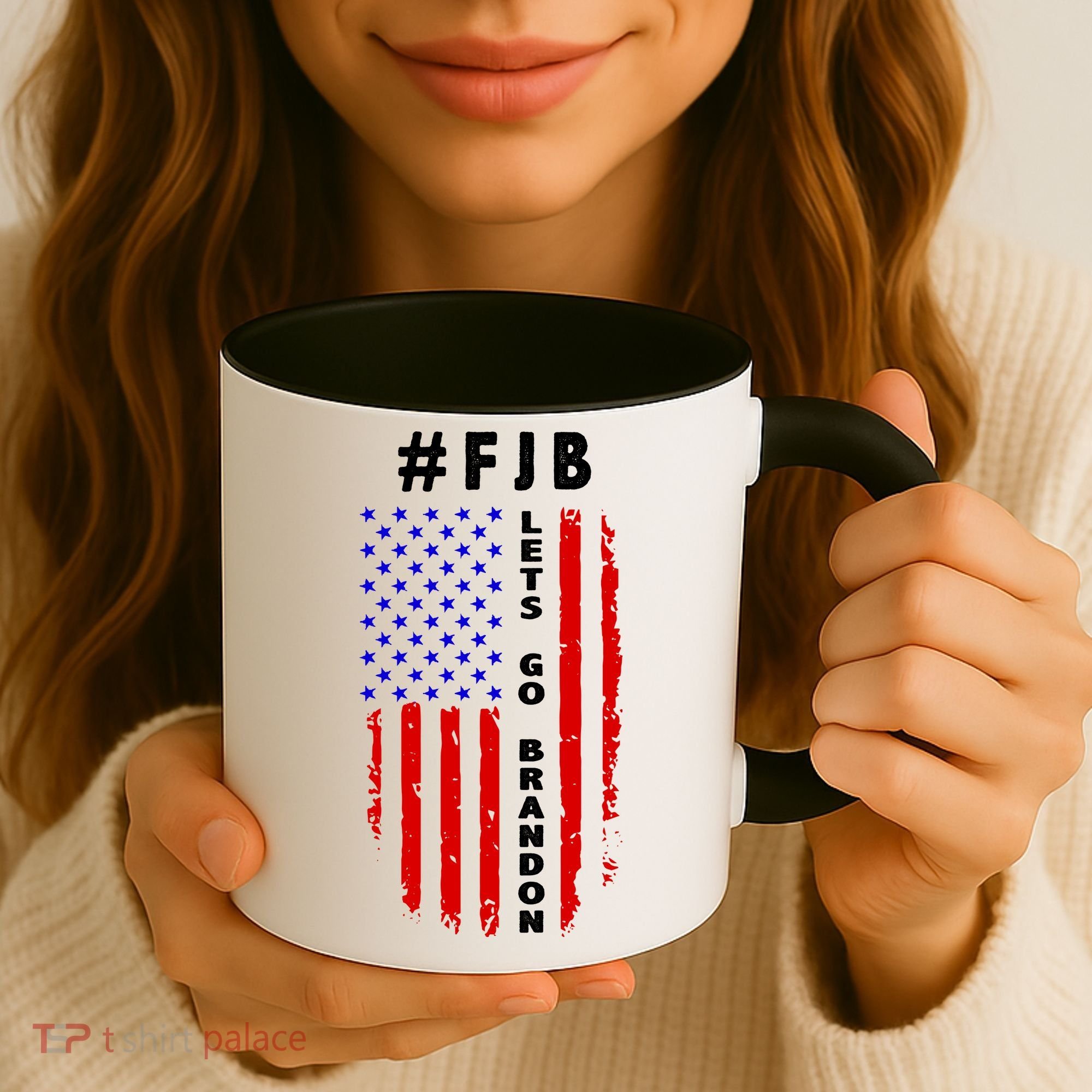 FJB Let's Go Brandon American Flag Coffee Mug