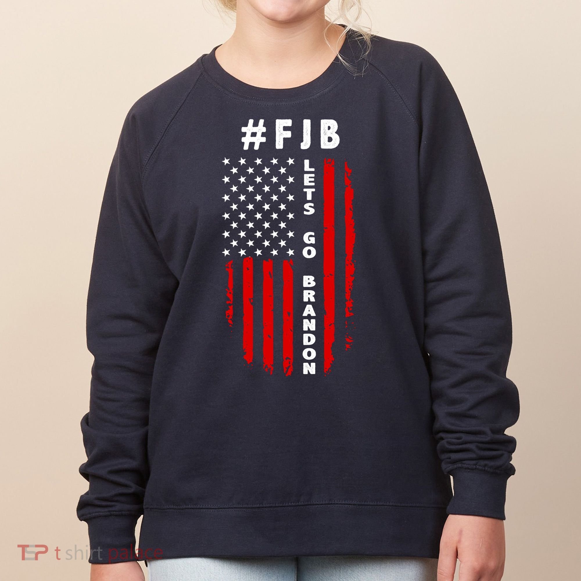 FJB Let's Go Brandon American Flag Women's Sweatshirt