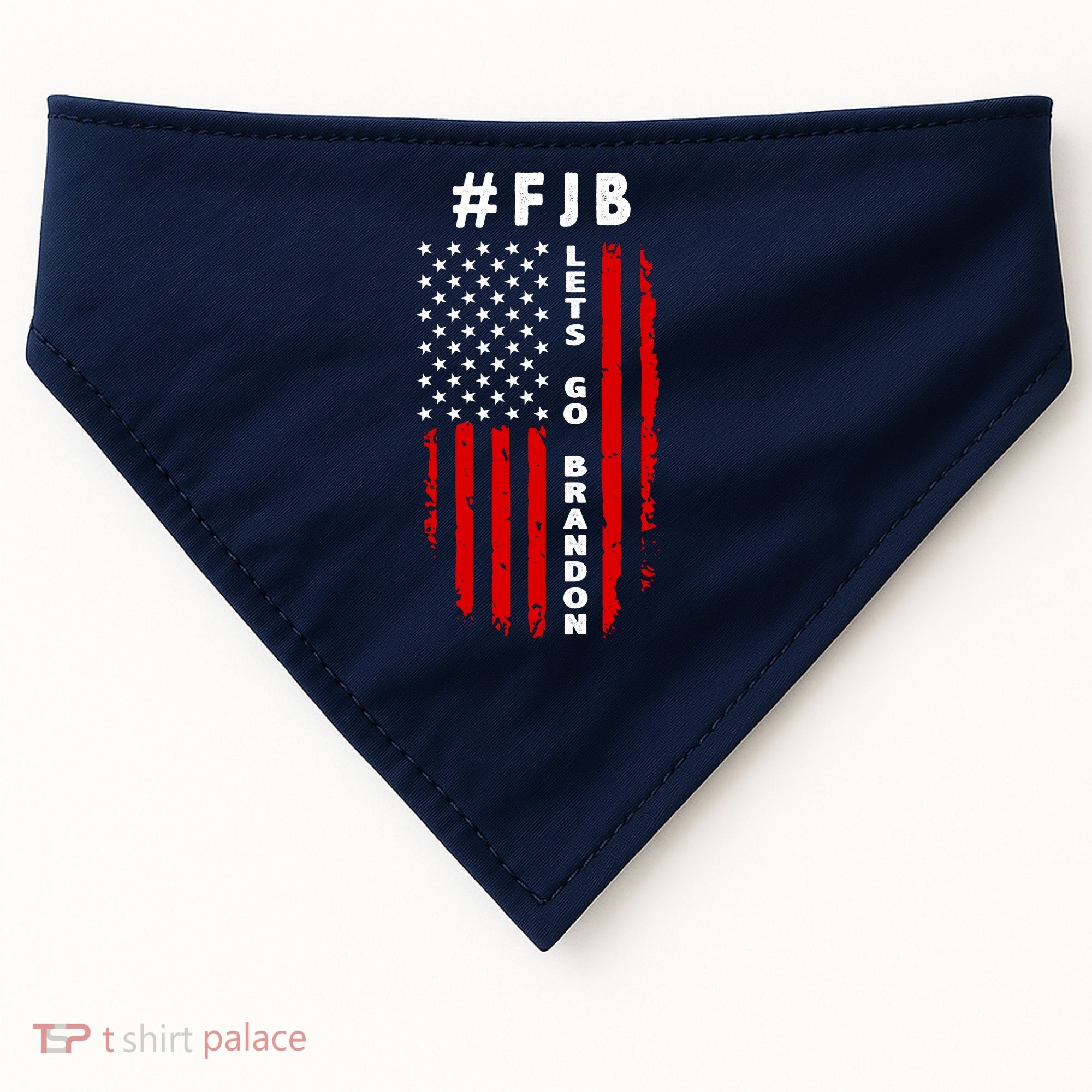 FJB Let's Go Brandon American Flag USA-Made Doggie Bandana