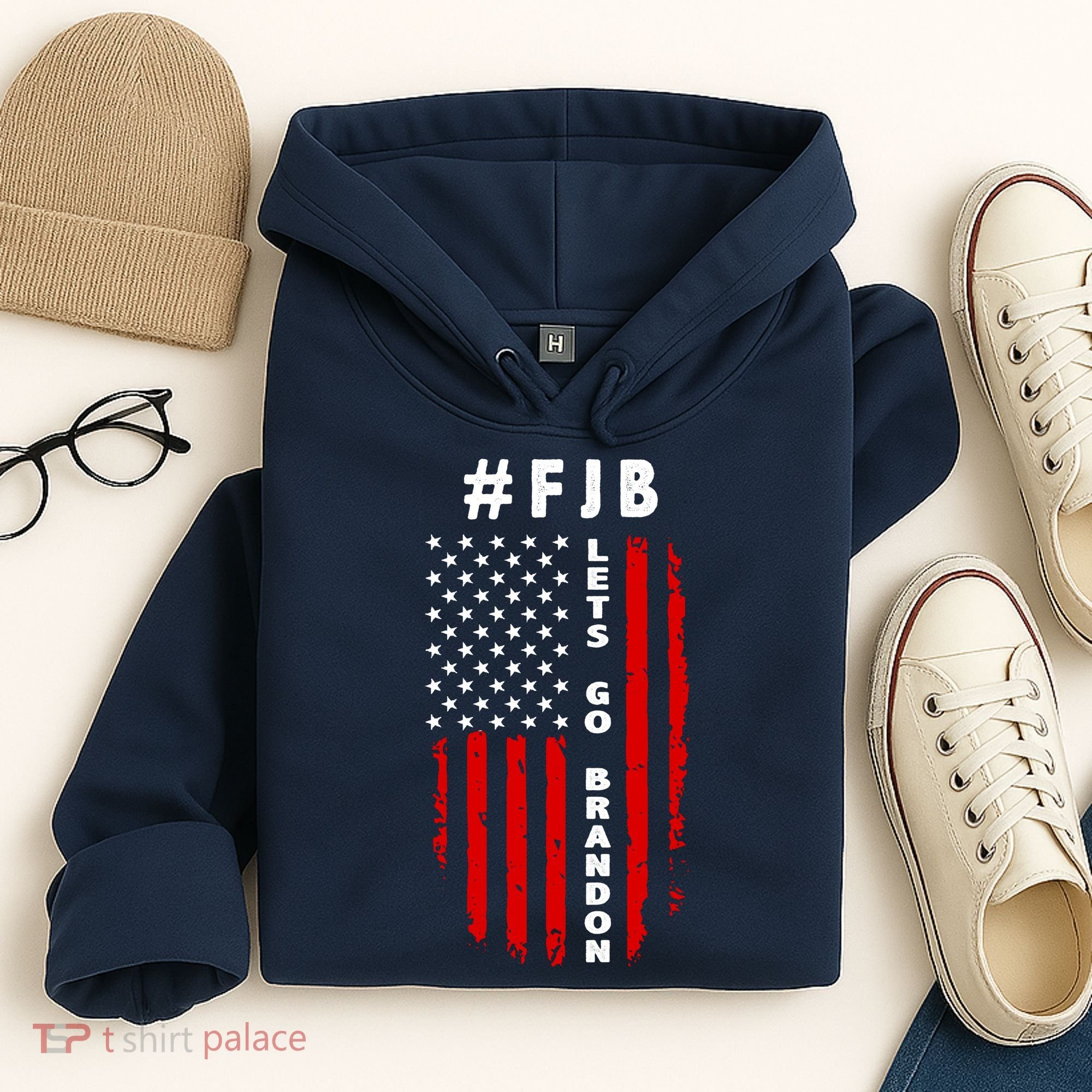 FJB Let's Go Brandon American Flag Hoodie
