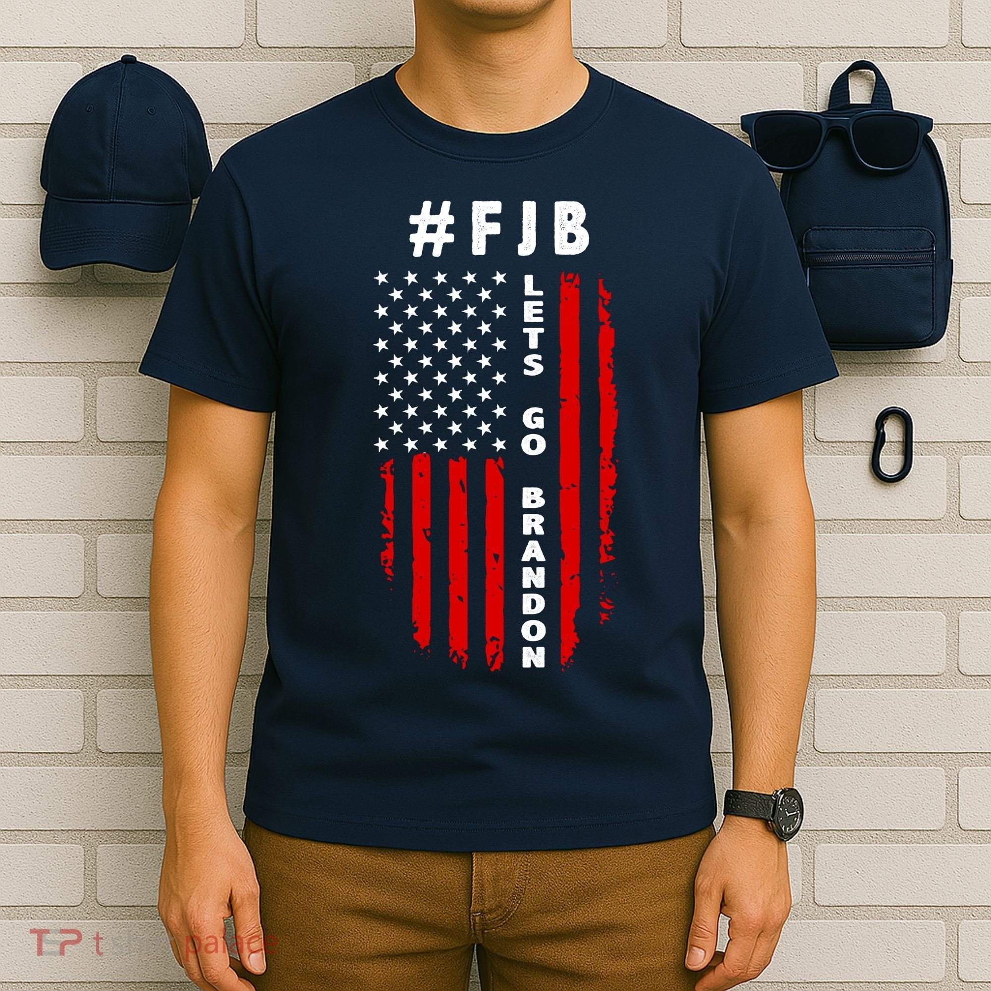 FJB Let's Go Brandon American Flag T-Shirt