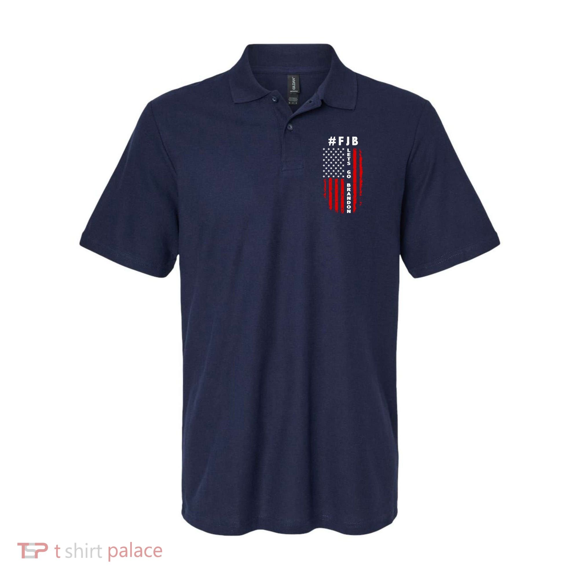 FJB Let's Go Brandon American Flag Polo