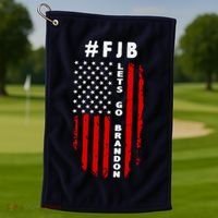 FJB Let's Go Brandon American Flag Golf Towel thumb 1