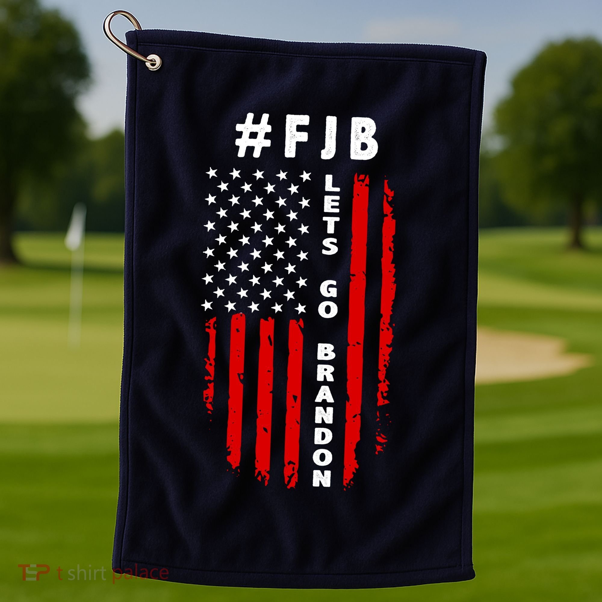 FJB Let's Go Brandon American Flag Golf Towel