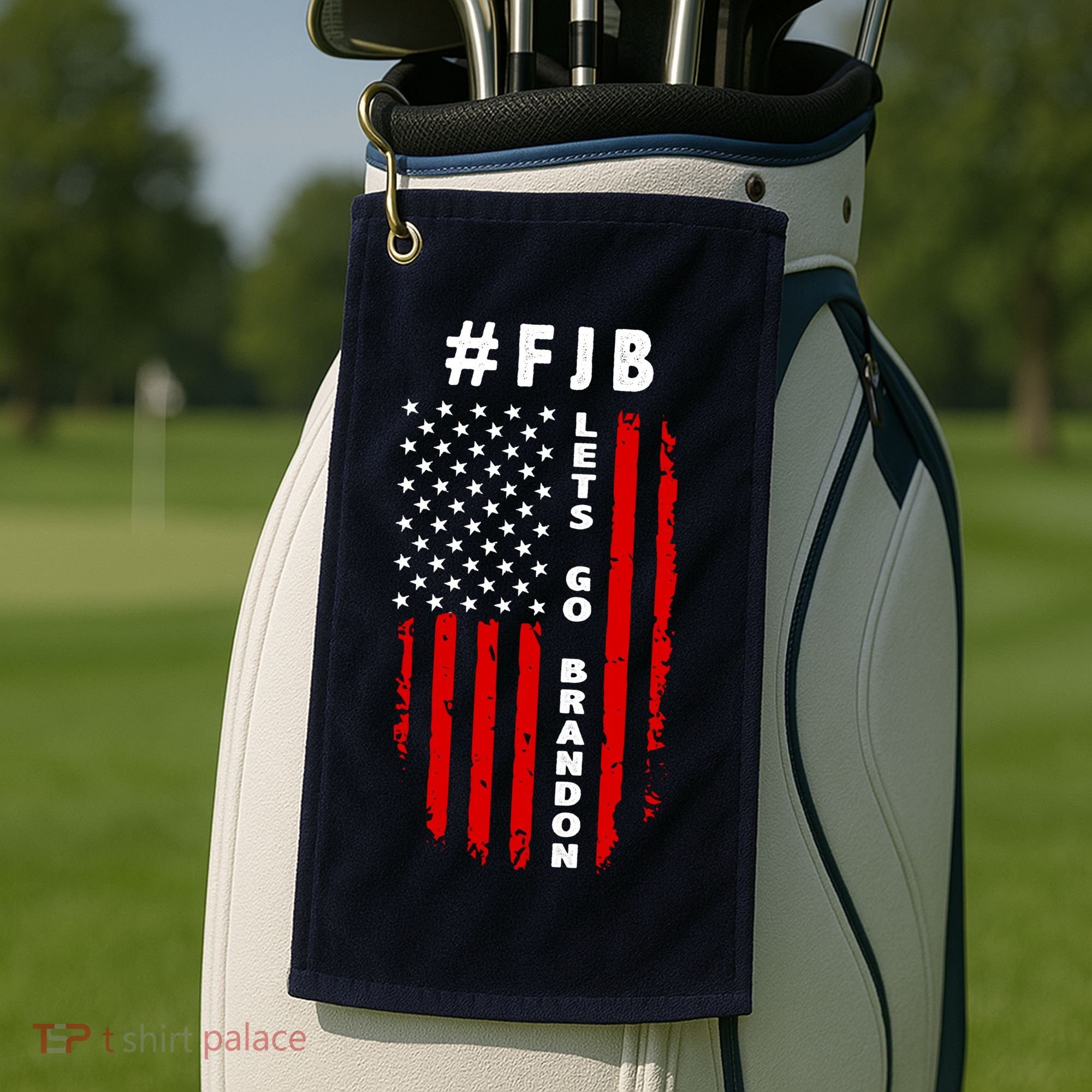 FJB Let's Go Brandon American Flag Golf Towel