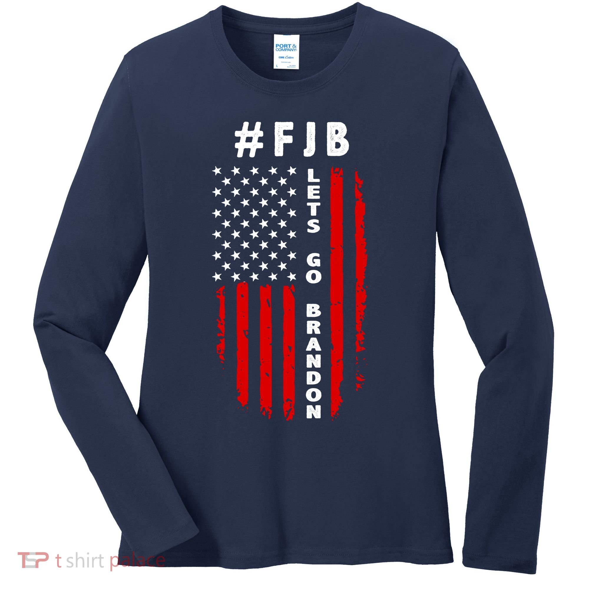 FJB Let's Go Brandon American Flag Women's Long Sleeve Shirt