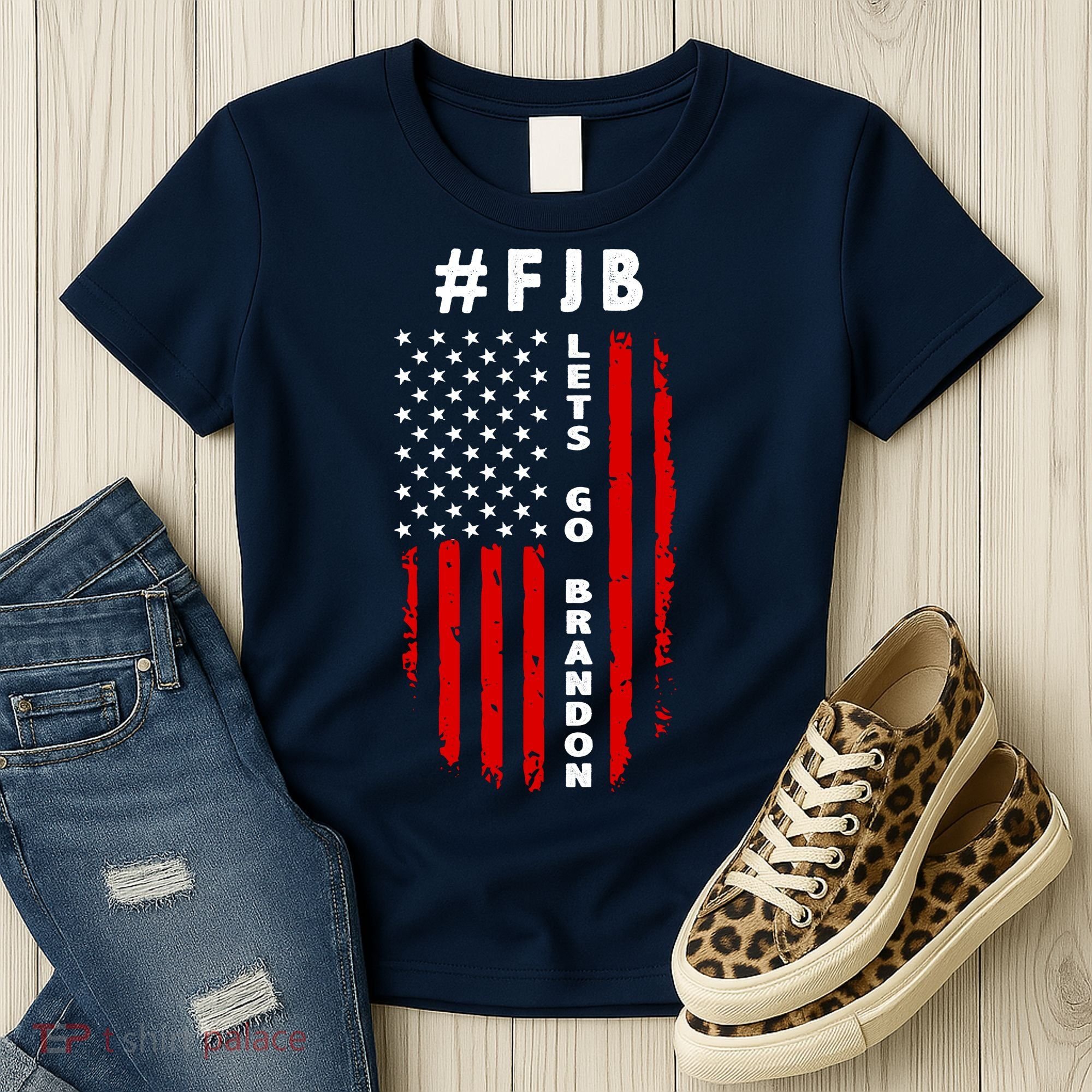 FJB Let's Go Brandon American Flag Women's T-Shirt