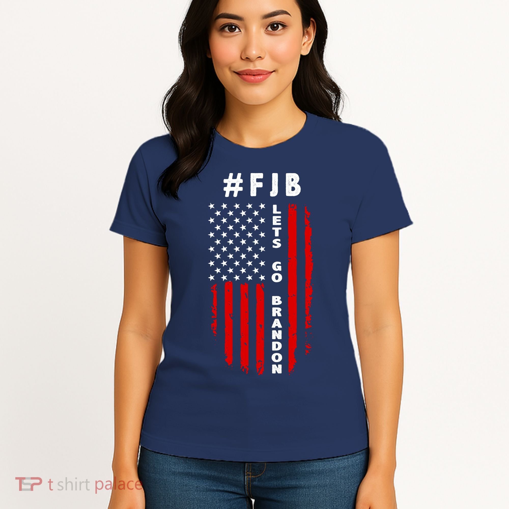FJB Let's Go Brandon American Flag Women's T-Shirt