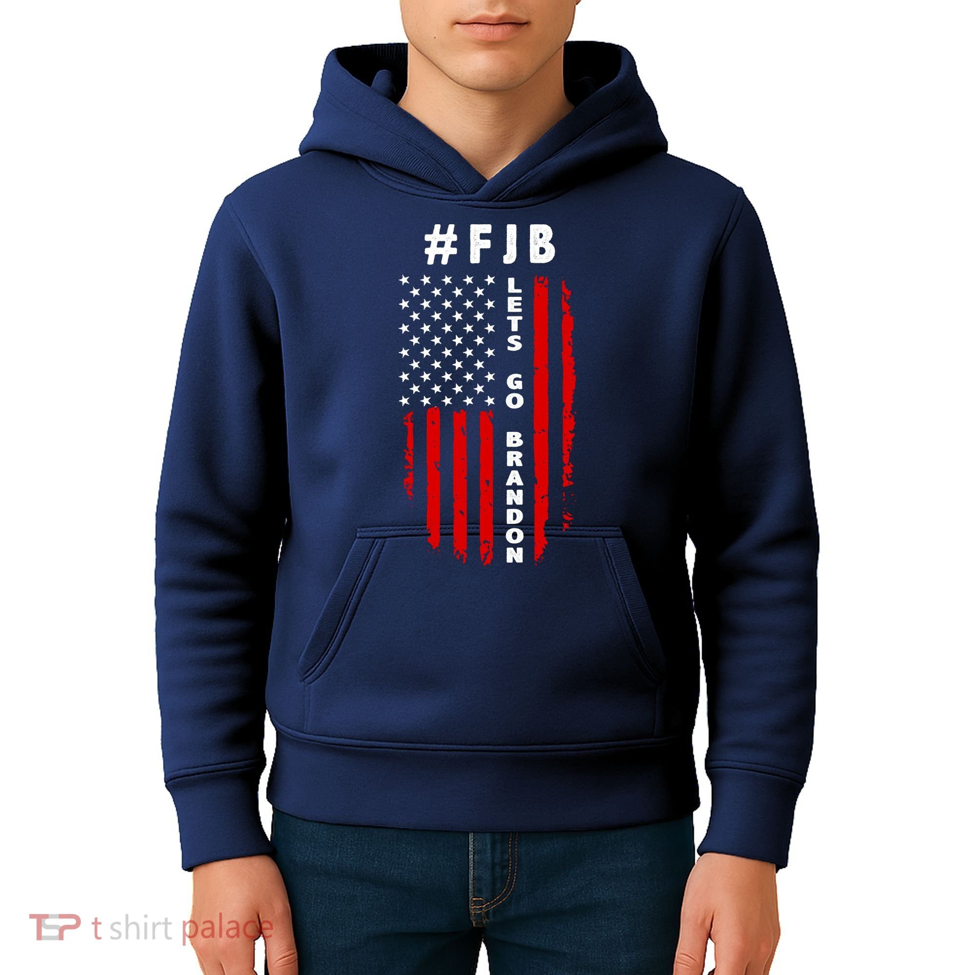 FJB Let's Go Brandon American Flag Kids Hoodie