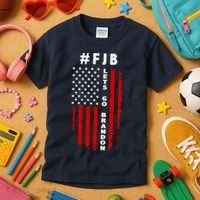 FJB Let's Go Brandon American Flag Kids T-Shirt thumb 3