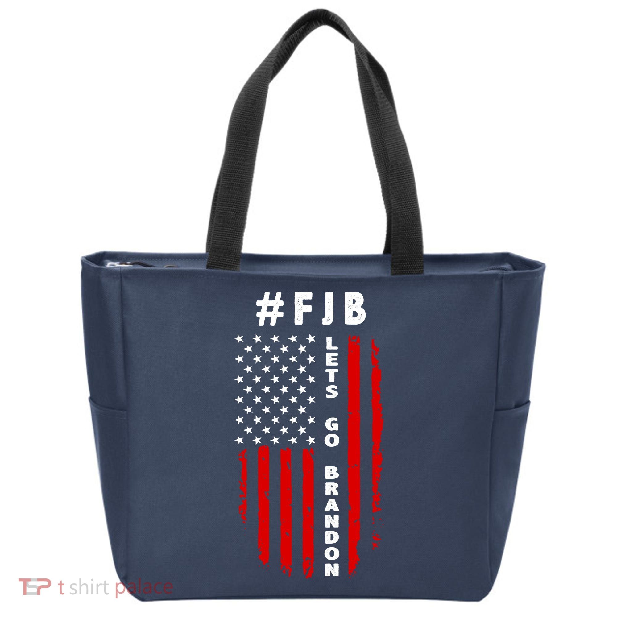 FJB Let's Go Brandon American Flag Tote Bag