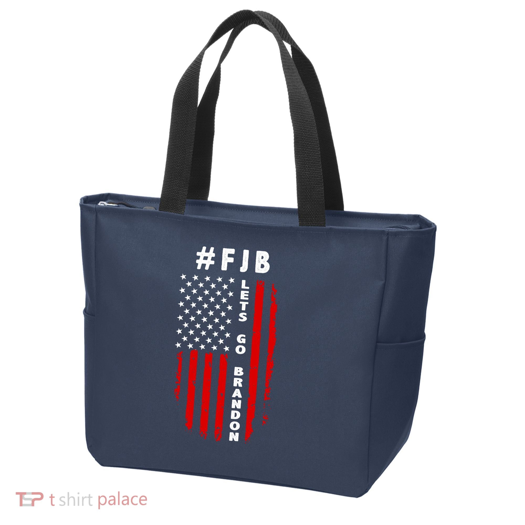 FJB Let's Go Brandon American Flag Tote Bag