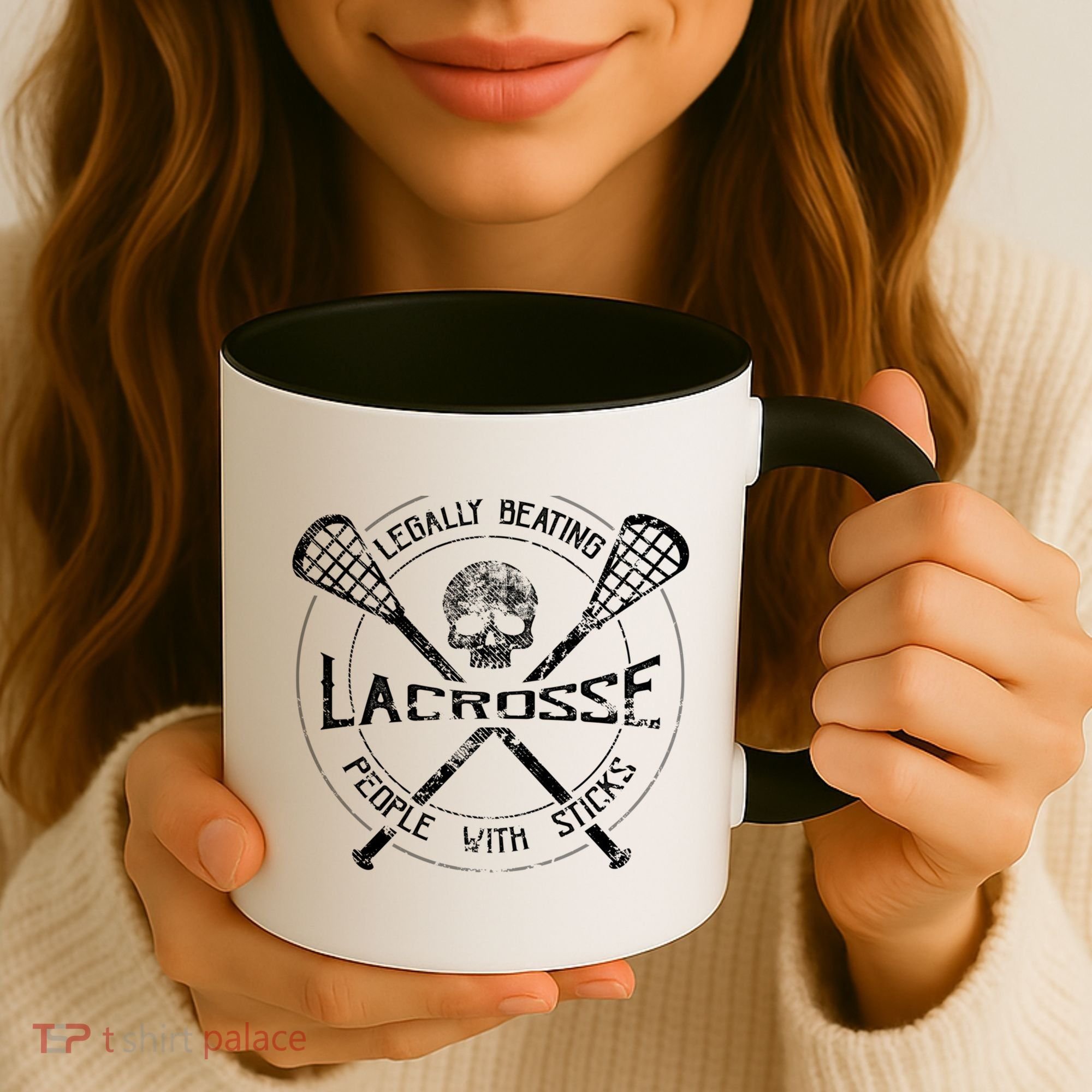 Funny Lacrosse Gift Legally Beating People With Sticks Coffee Mug