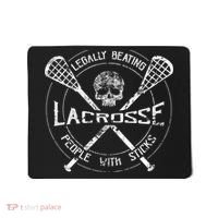 Funny Lacrosse Gift Legally Beating People With Sticks Mousepad thumb 0