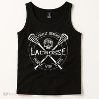 Funny Lacrosse Gift Legally Beating People With Sticks Tank Top thumb 2