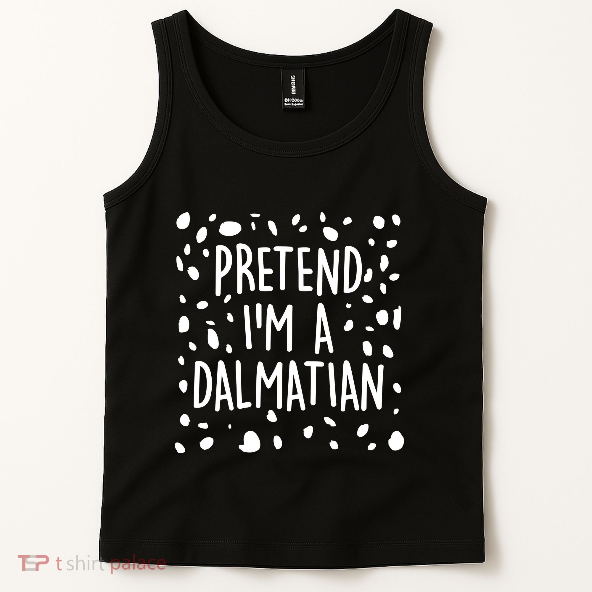 Funny Lazy Halloween Costume Pretend I'm A Dalmatian Tank Top