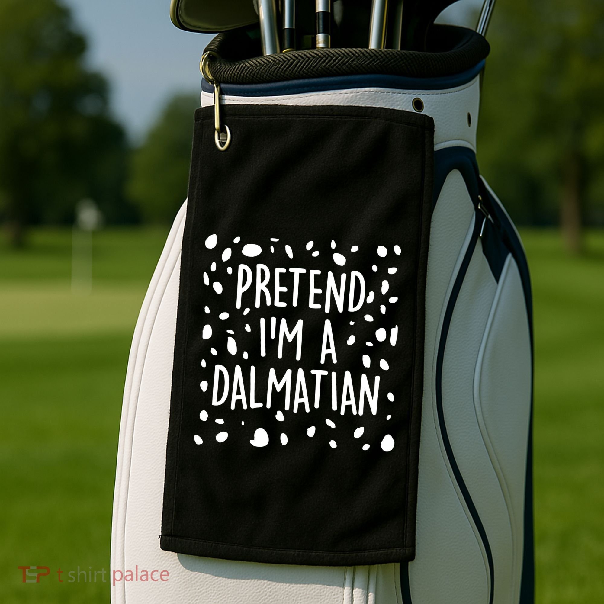 Funny Lazy Halloween Costume Pretend I'm A Dalmatian Golf Towel