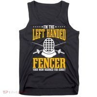 Fencing Left Handed Fencer Sport Fence Foil Epee Sabre Tank Top thumb 0