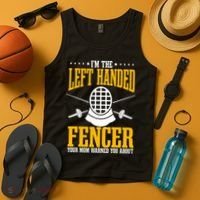 Fencing Left Handed Fencer Sport Fence Foil Epee Sabre Tank Top thumb 4