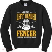 Fencing Left Handed Fencer Sport Fence Foil Epee Sabre Kids Sweatshirt thumb 0