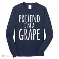 Funny Lazy Halloween Tee PRETEND I'M A GRAPE Costume Long Sleeve Shirt thumb 0