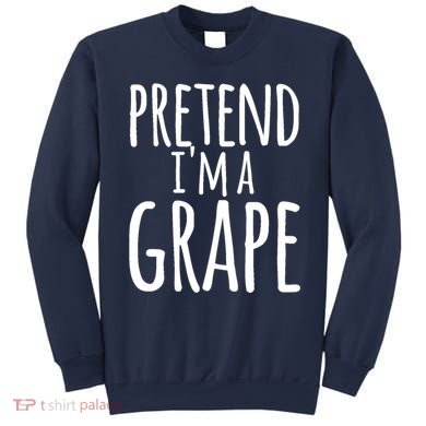 Funny Lazy Halloween Tee PRETEND I'M A GRAPE Costume Sweatshirt