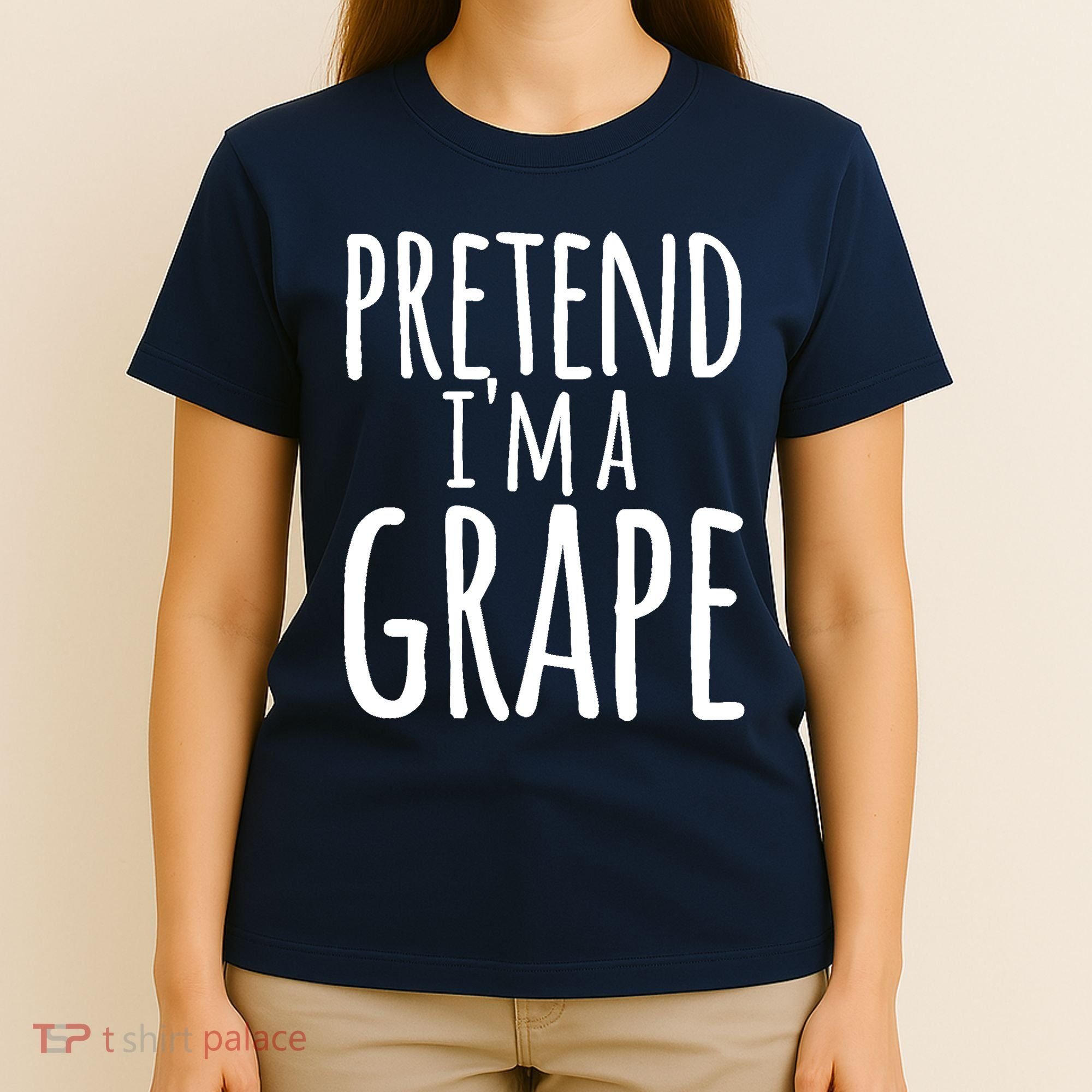 Funny Lazy Halloween Tee PRETEND I'M A GRAPE Costume T-Shirt