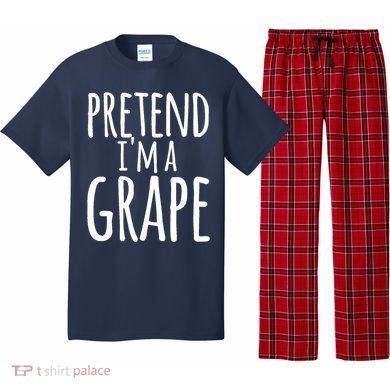 Funny Lazy Halloween Tee PRETEND I'M A GRAPE Costume Pajama Set