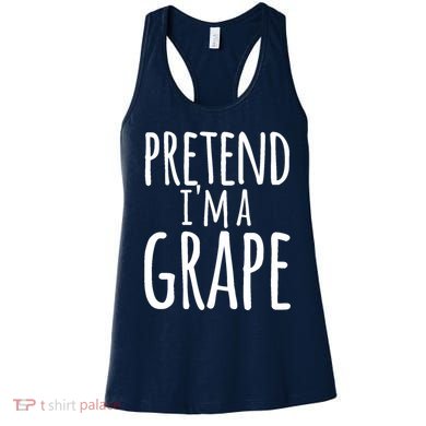 Funny Lazy Halloween Tee PRETEND I'M A GRAPE Costume Women's Tank Top