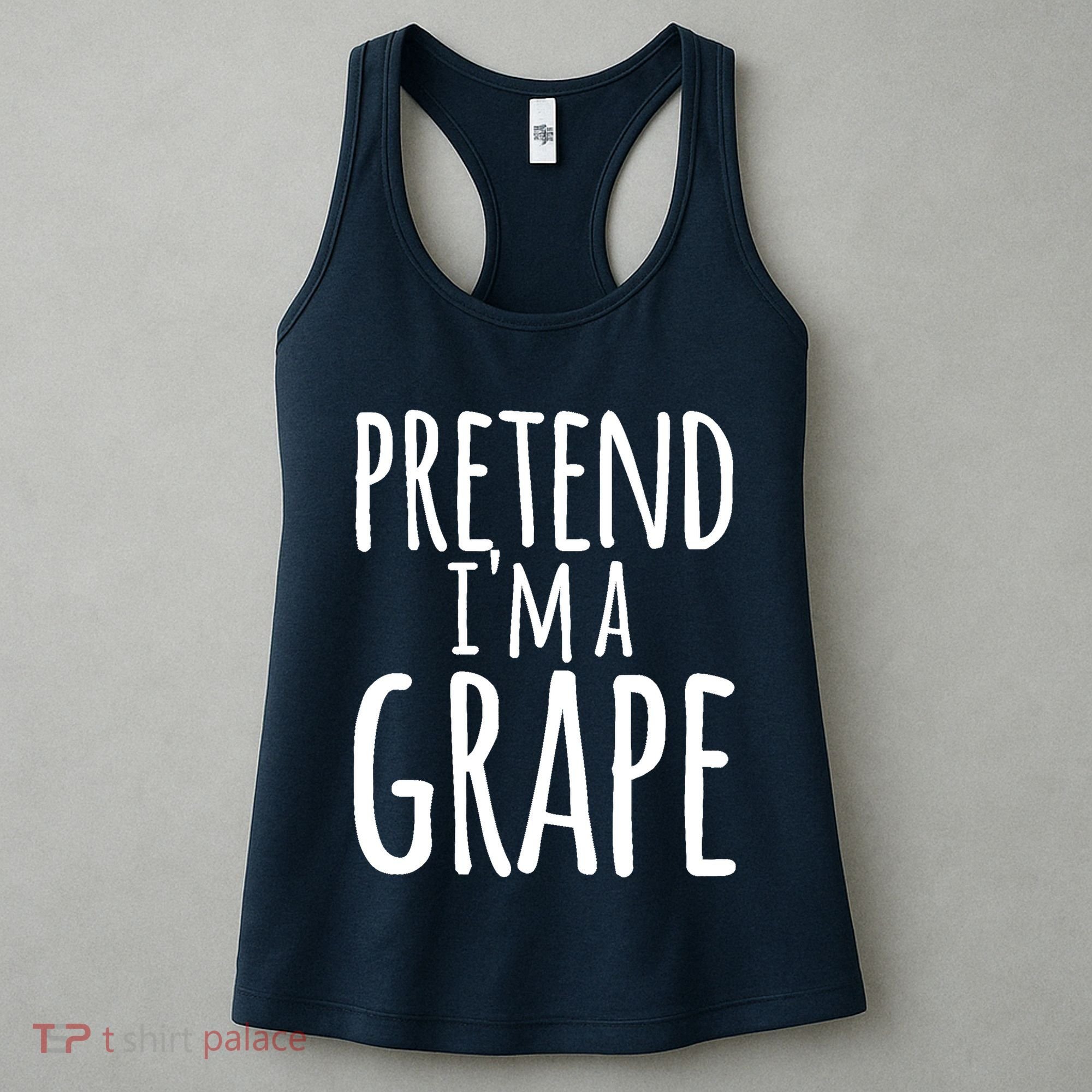 Funny Lazy Halloween Tee PRETEND I'M A GRAPE Costume Women's Tank Top