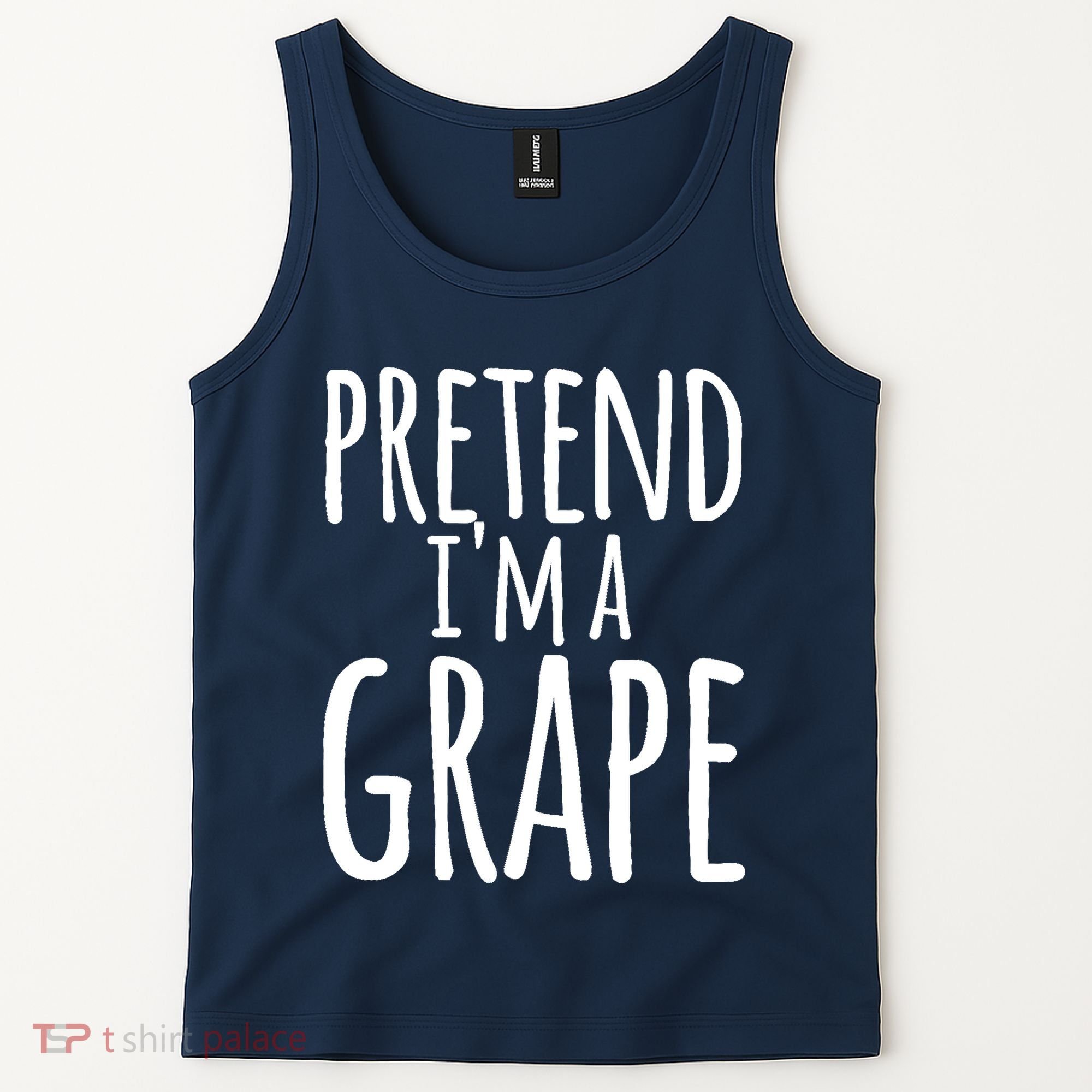 Funny Lazy Halloween Tee PRETEND I'M A GRAPE Costume Tank Top