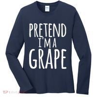 Funny Lazy Halloween Tee PRETEND I'M A GRAPE Costume Women's Long Sleeve Shirt thumb 0