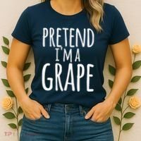 Funny Lazy Halloween Tee PRETEND I'M A GRAPE Costume Women's T-Shirt thumb 2