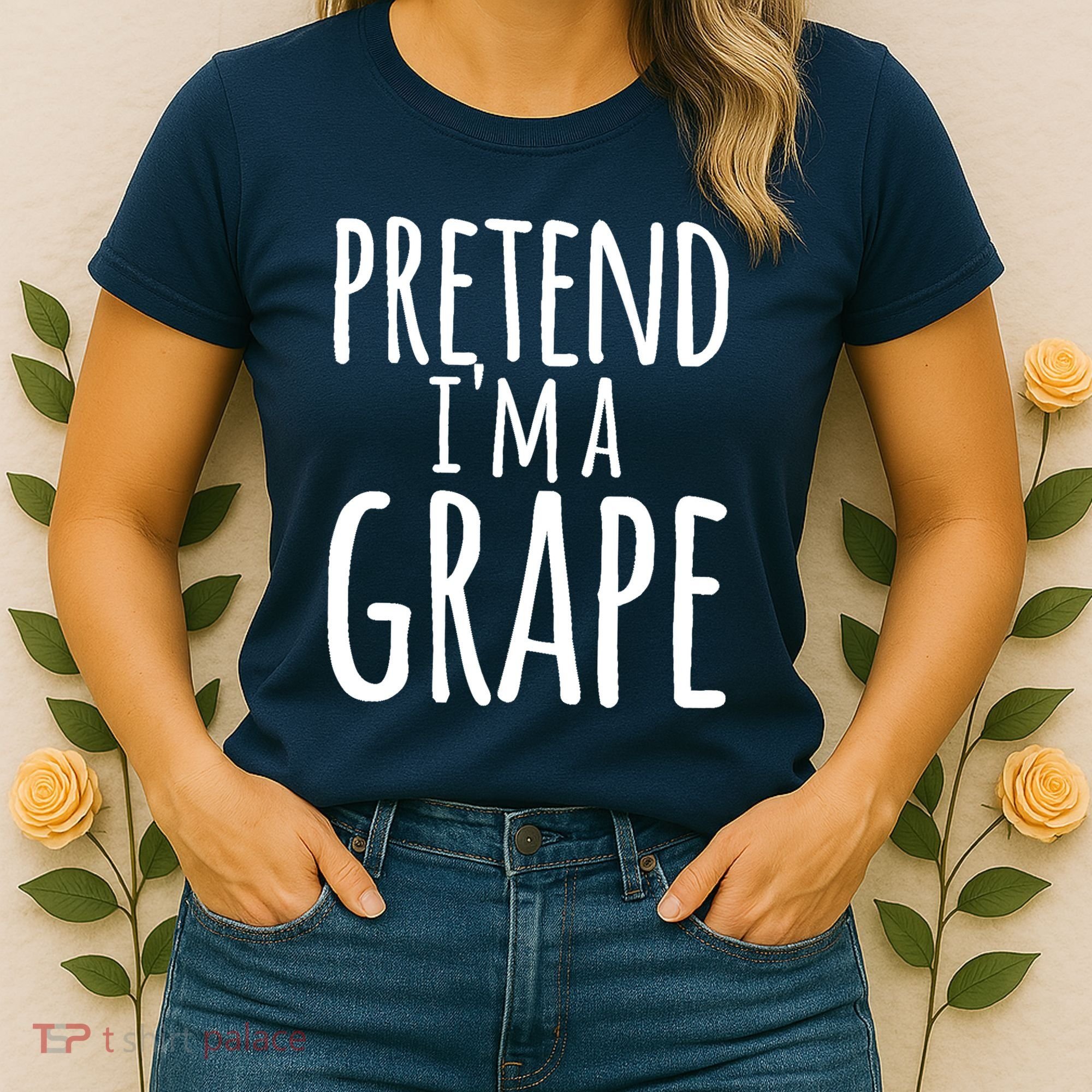 Funny Lazy Halloween Tee PRETEND I'M A GRAPE Costume Women's T-Shirt