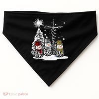 Faith Love Hope Cross Winter Snowman USA-Made Doggie Bandana thumb 0