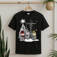 Faith Love Hope Cross Winter Snowman T-Shirt thumb 2