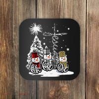 Faith Love Hope Cross Winter Snowman Coaster thumb 0