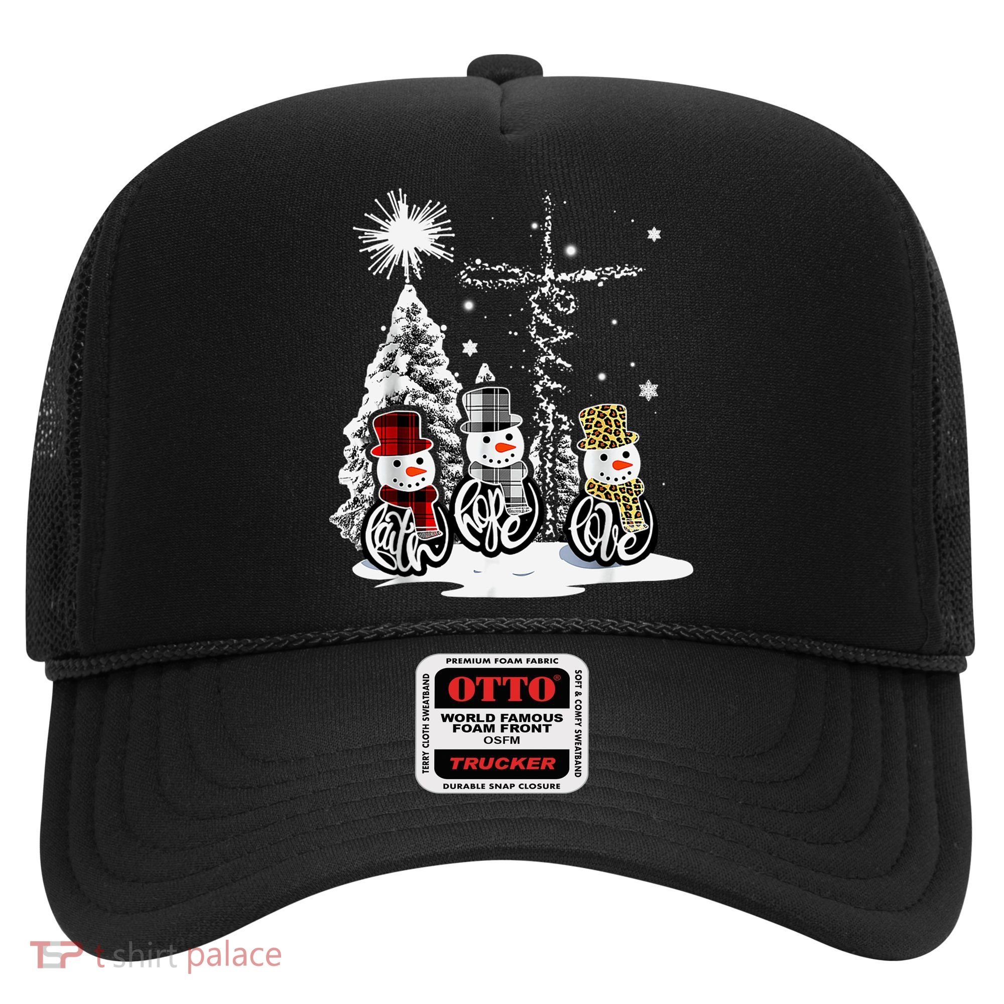 Faith Love Hope Cross Winter Snowman Hat