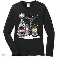 Faith Love Hope Cross Winter Snowman Women's Long Sleeve Shirt thumb 0